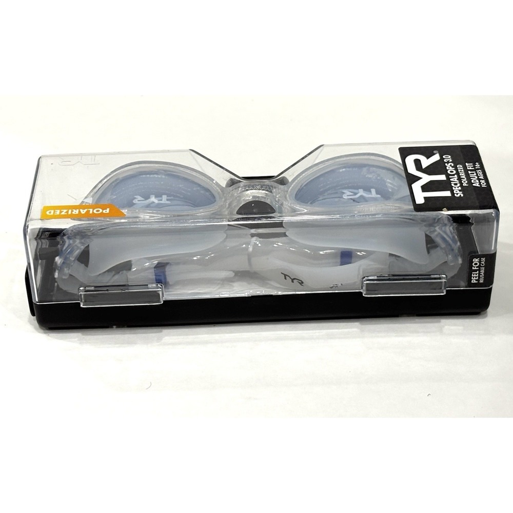 TYR Special Ops 3.0 Polarized Adult Swim Goggles Blue Clear LGSPL3P New Case - Picture 5 of 10